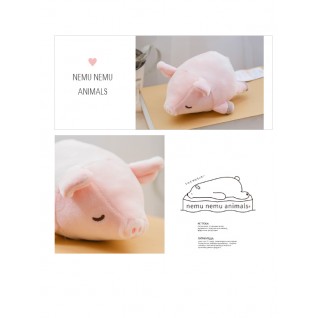 迷你 綿花糖 動物 小粉猪 Pinky (nemu nemu) (11x9x8  cm)