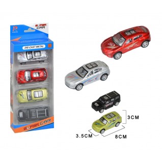 合金模型回力 玩具車 (4架套裝) 8x3x3.5cm