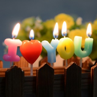 情侶 生日蠟燭 i love you (13.5x9x2cm)