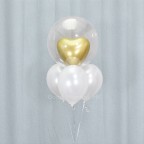 【氣球束】19" 水晶氣球連波中波 + 重力座 (選配側邊氣球)