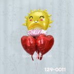 【氣球束】生日氣球x1 + 心形鋁膜氣球 x3 (包充氦氣及重力座)