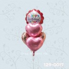 【氣球束】生日氣球x1 + 鋁膜氣球x4 (包充氦氣及重力座)