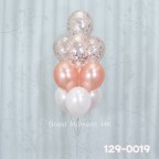 【氣球束】亮片氣球x4 + 珠光乳膠氣球 x6 (包充氦氣及重力座)