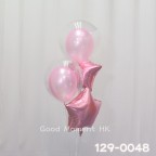 【氣球束】2x 吋水晶氣球(17吋) + 2x 鋁膜氣球 (包充氦氣及重力座)