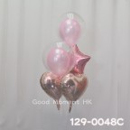 【氣球束】2x 吋水晶氣球(17吋) + 2x 鋁膜氣球 (包充氦氣及重力座)