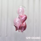 【氣球束】2x 吋水晶氣球(17吋) + 2x 鋁膜氣球 (包充氦氣及重力座)