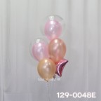 【氣球束】2x 吋水晶氣球(17吋) + 2x 鋁膜氣球 (包充氦氣及重力座)