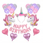 獨角馬 生日氣球 套裝