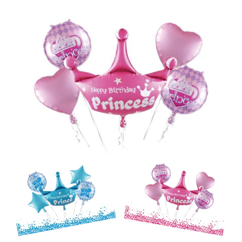公主 Happy Birthday 氣球 套裝 (5pcs)