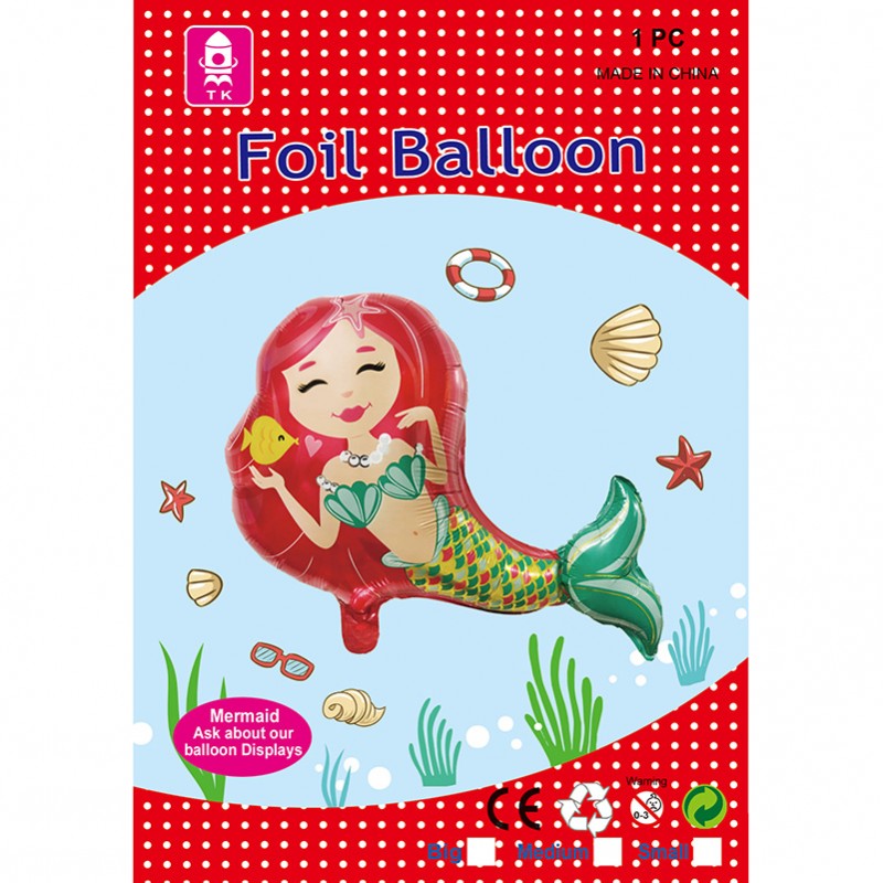 美人魚 鋁膜氣球 65x57 cm