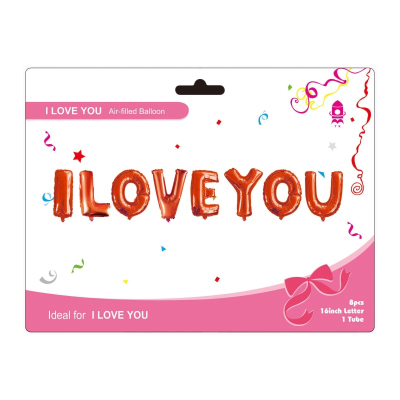14" I Love You 鋁膜氣球
