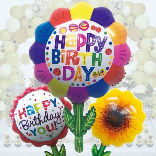 太陽花 Birthday 鋁膜氣球 55x70cm