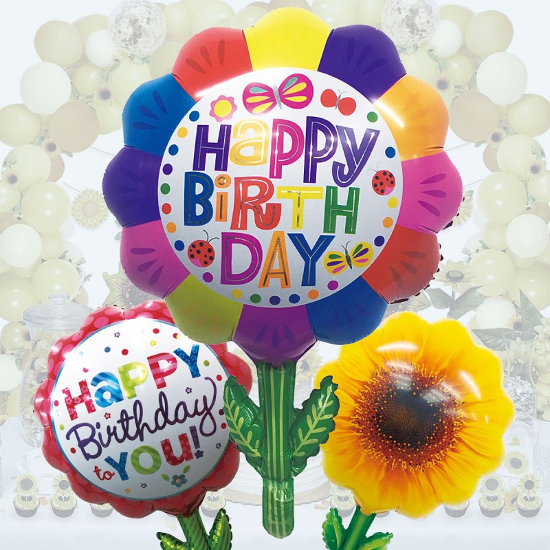 太陽花 Birthday 鋁膜氣球 55x70cm