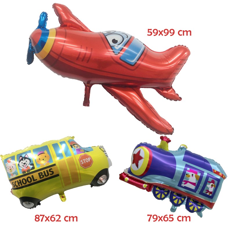 飛機 校巴 火車 鋁膜氣球 59x99cm