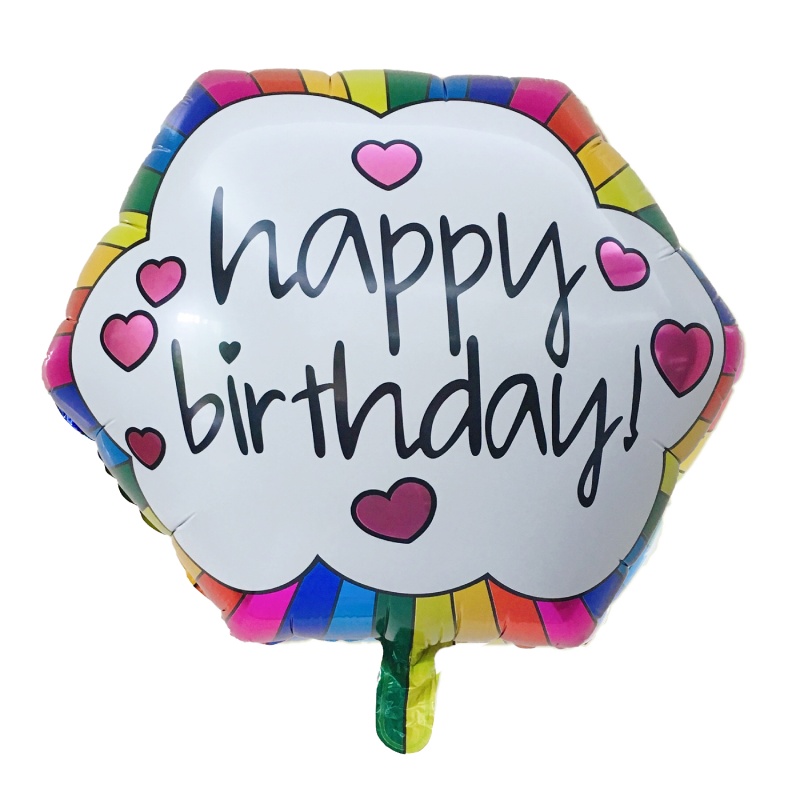 22" Happy Birthday 六邊形鋁膜氣球