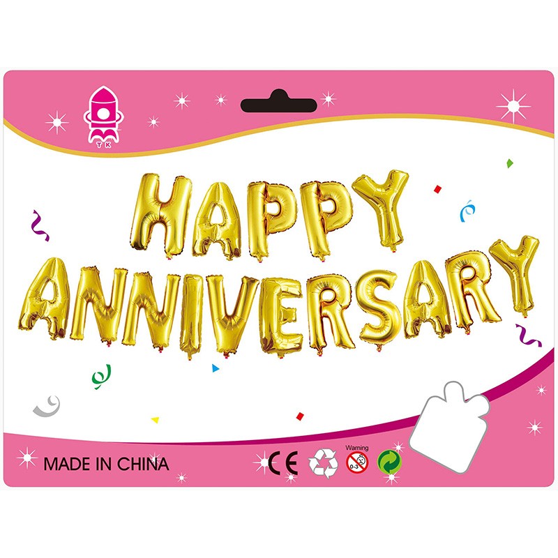 16" Happy Anniversary 鋁膜氣球套裝