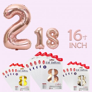 16" 數字 鋁膜氣球 3種顏色