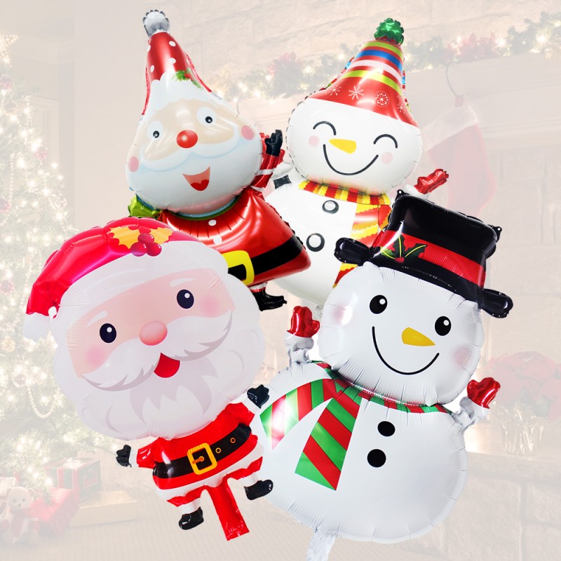 聖誕節 聖誕老人 雪人 鋁膜氣球