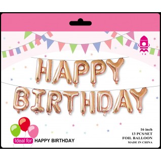 16" Happy Birthday 鋁膜氣球套裝