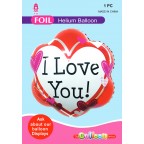 18" 花形 I Love You 鋁膜氣球